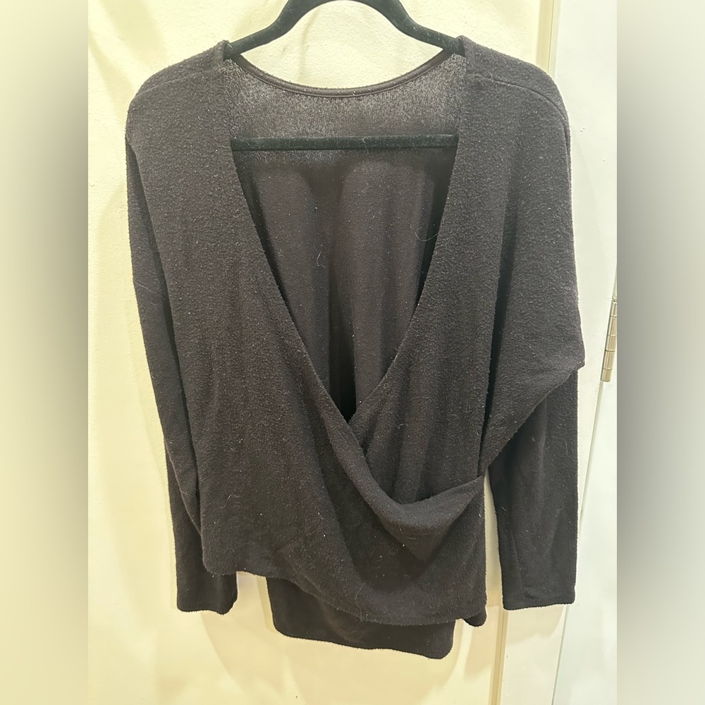 J.Crew reversible V-back long-sleeve tunic or pullover sweater